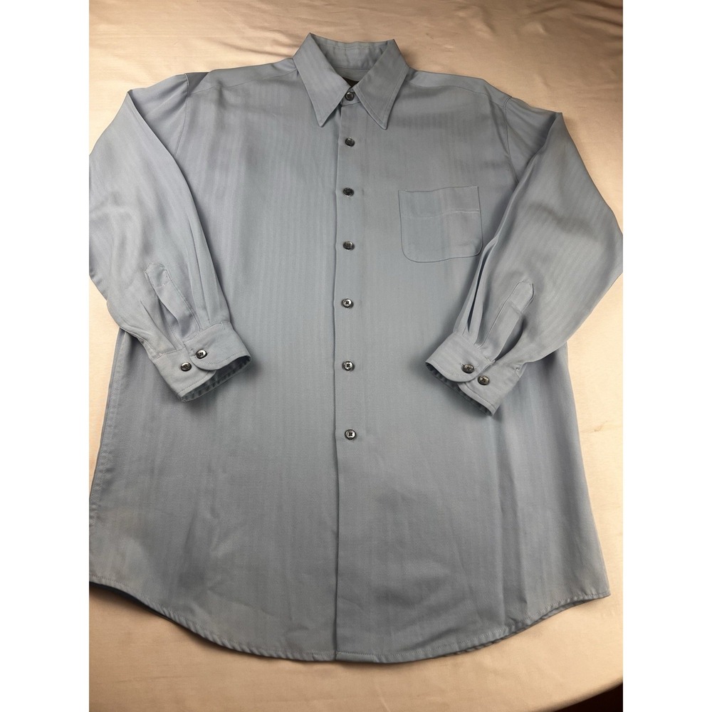 Robert Barakett Blue Tencel Lyocell Shirt  Canada Long Sleeve Office‎ Mens M